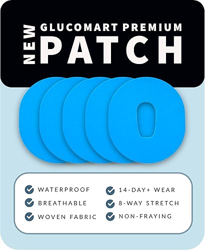 Glucomart Parches adhesivos para Dexcom G6 de alta calidad, no se deshilachan, impermeables, de secado rápido, parches Dexcom G6, paquete de 5