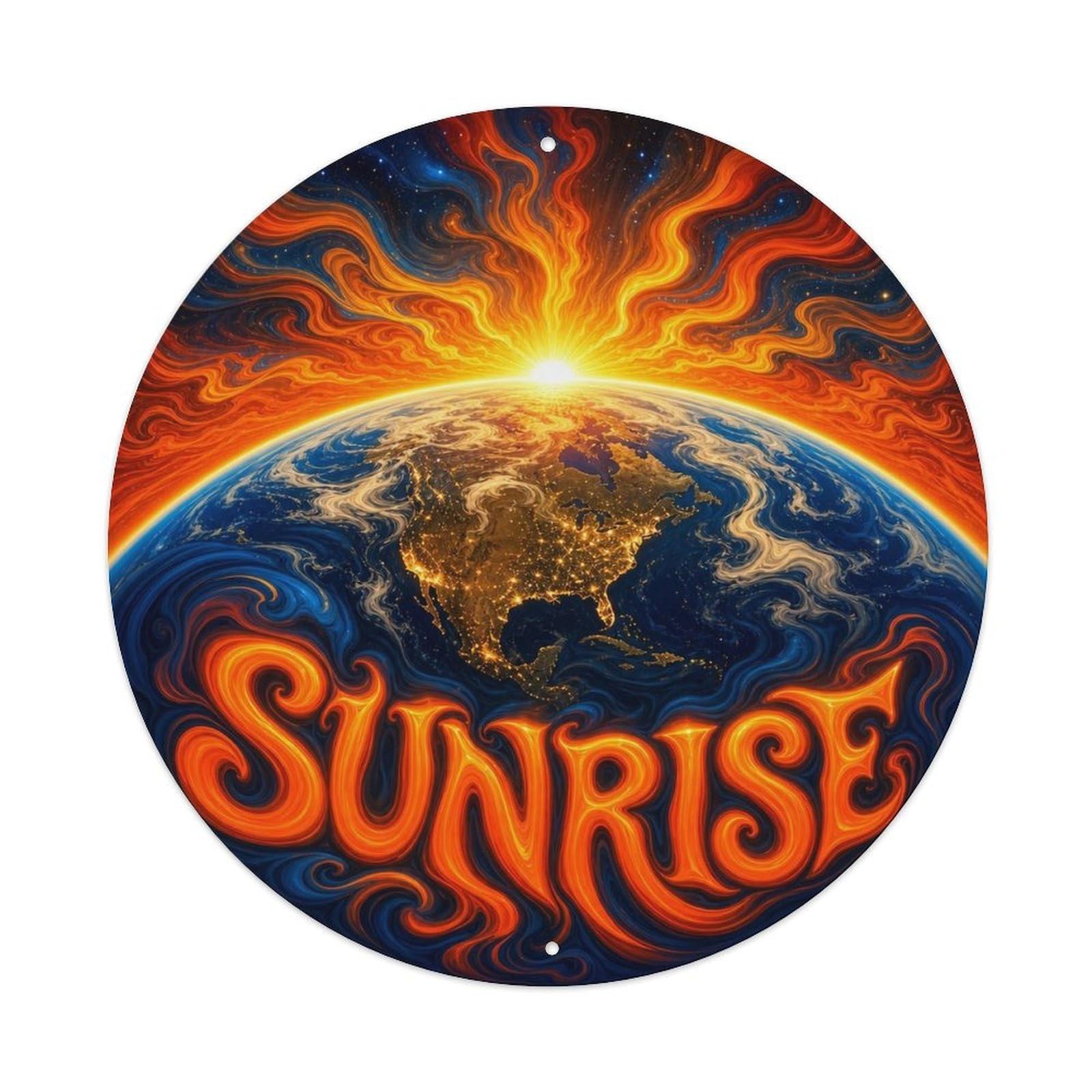 Space Exploration Earth Sunrise Orbit Astral Metal Tin Sign