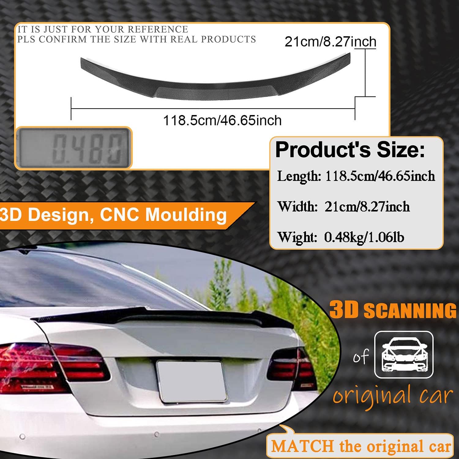 Carbon Fiber Trunk Spoiler for BMW 3 Series E92 2006-2012 M3 2008-2013 Coupe Factory Outlet 325I 328I 330I 335I 2Door Auto Rear Boot Lid Highkick Wing Lip (C Style)