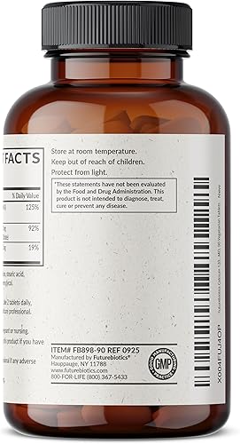 Miniatura 7 de Futurebiotics Calcio 1200 MG por porción Liberación Prolongada con Vitamina D3 1000 UI por porción Sin GMO, 90 Tabletas Vegetarianas