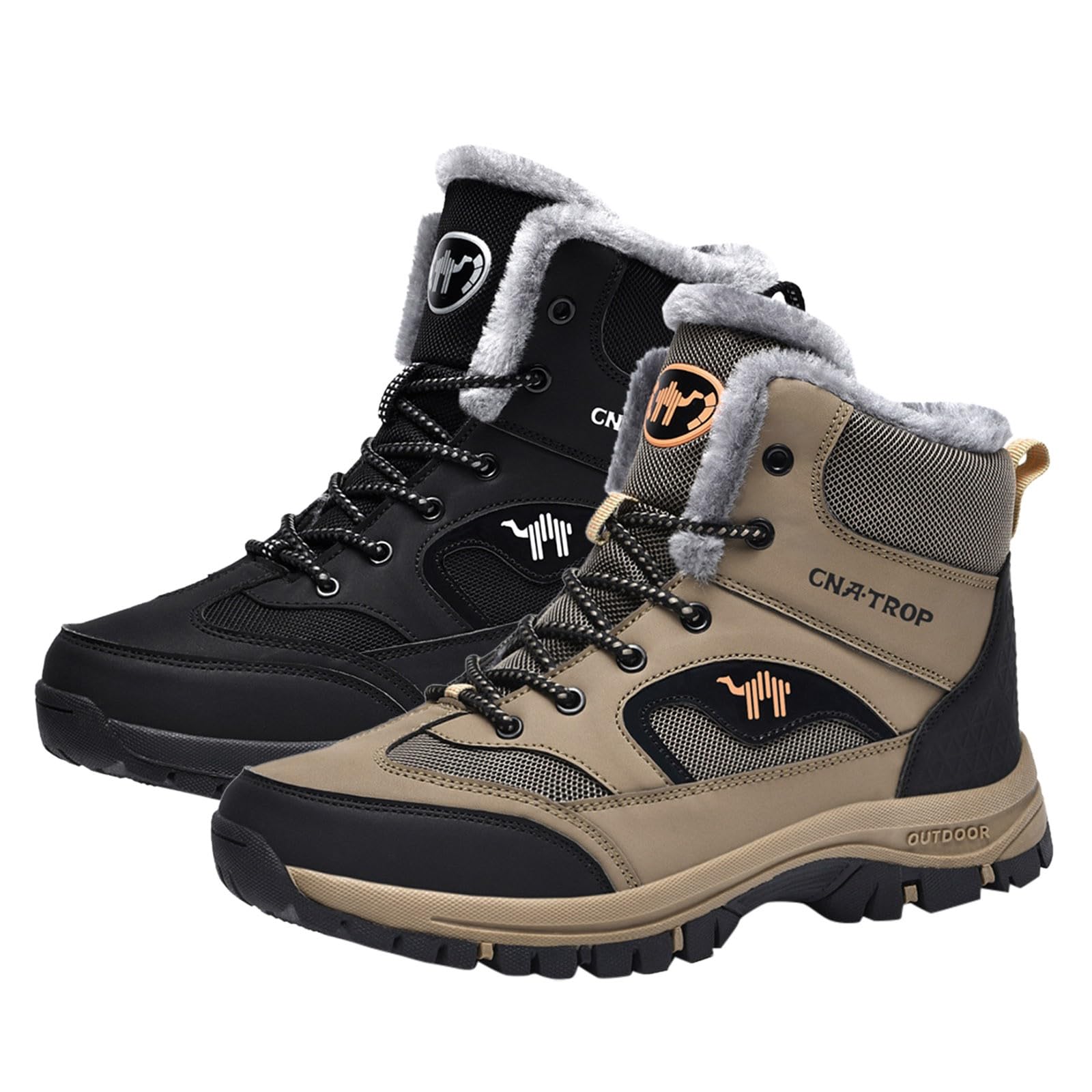 Generisch Herren Schneestiefel Warm Gefüttert Schnürsenkel Hochtop Winter Robust Outdoor Wanderschuhe mit Verdickter Baumwolle