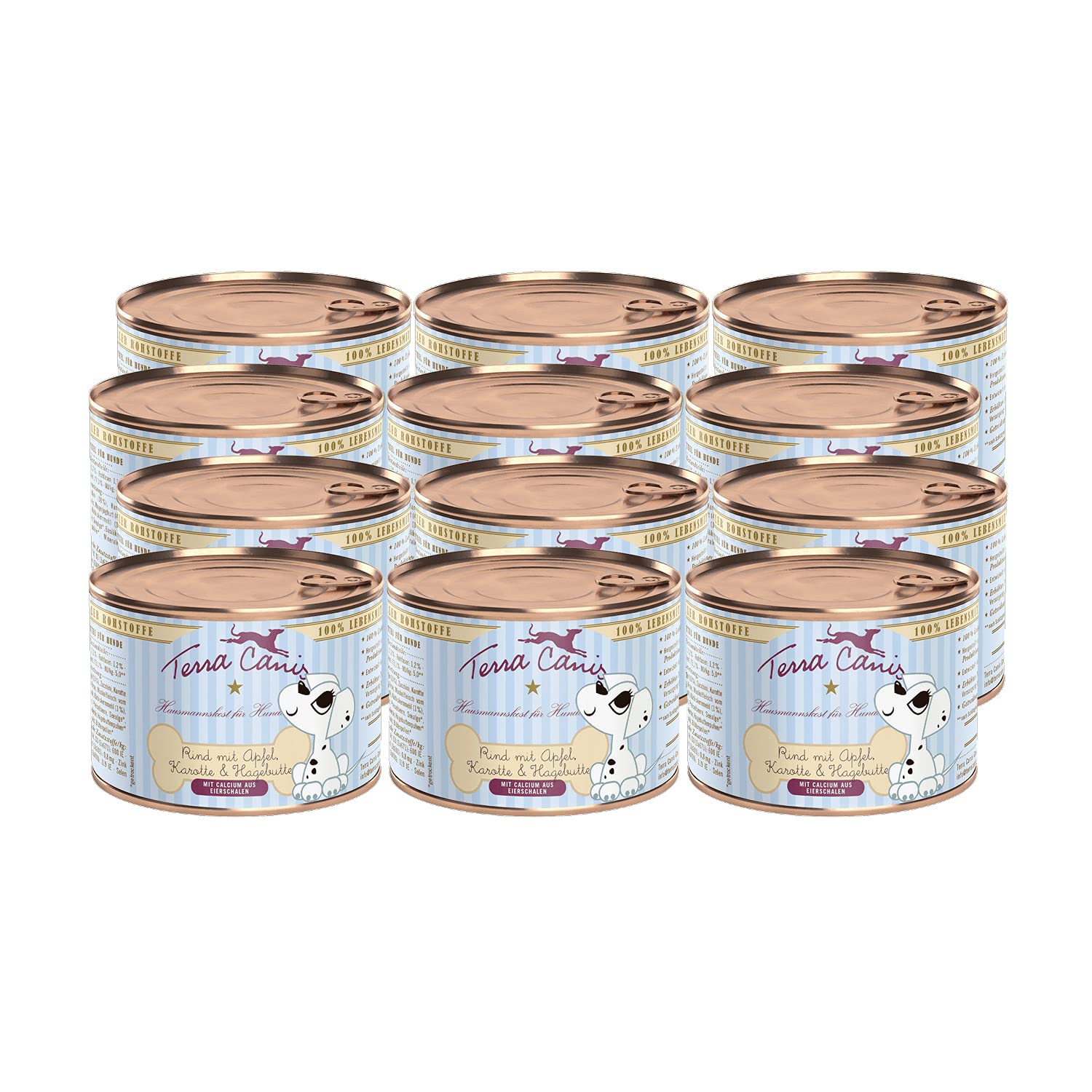 Terra Canis Bœuf, Pomme, cynorhodon & Carotte - Nourriture Humide Chiot, 12x200g I Aliment pour Chiens 1re qualité 100% aux Standards de l’Alimentation Humaine I Riche & Faible en allergènes