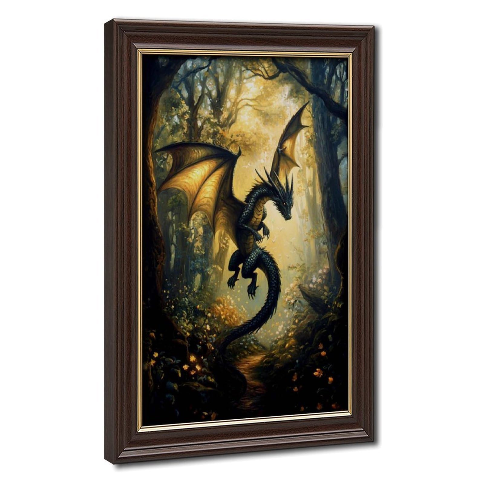 Bareronor Forest Dragon Poster Canvas Poster Bedroom Decor Landscape Office Room Decor Gift 20" L X 30" W