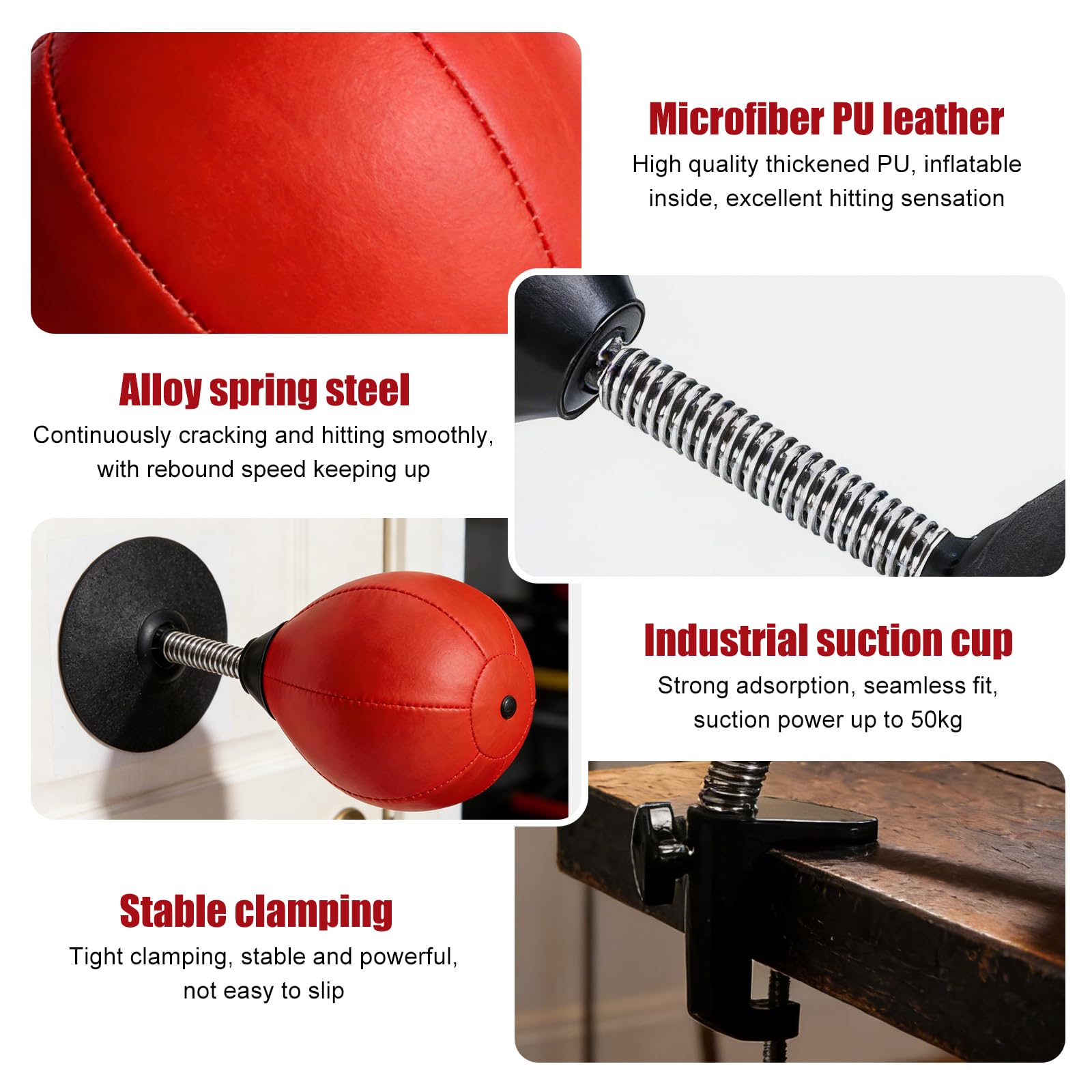 Punchingball Mesa: saco de boxeo de escritorio con ventosa superfuerte y abrazadera de mesa, saco de boxeo de pie para mesa de oficina y mostradores, para niños y adultos — view 4