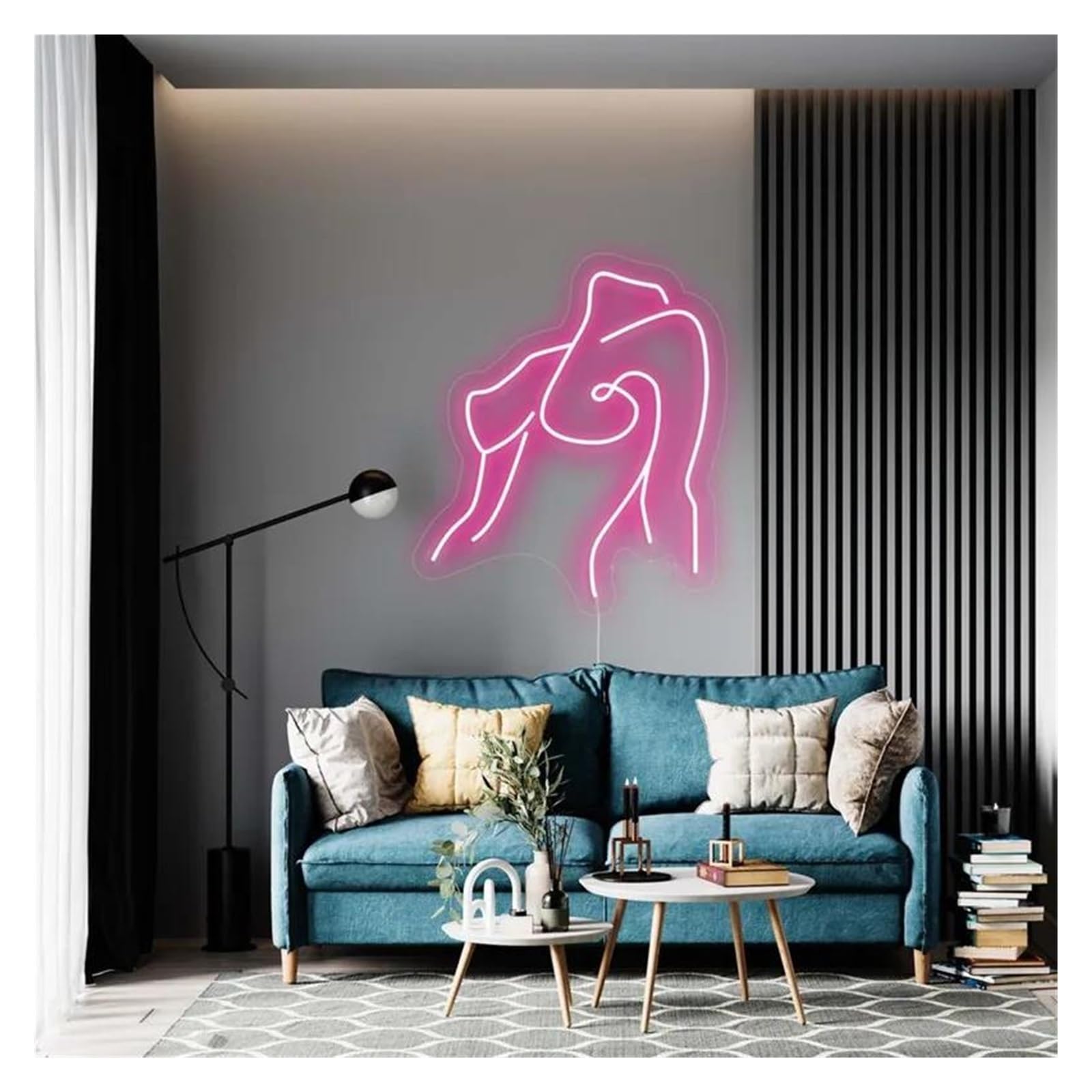 LEMST Signs Lamp Body Art Neon Sign Art Bedroom Wall Decor Beauty Bar Salon Room Decor 40x32cm(E)