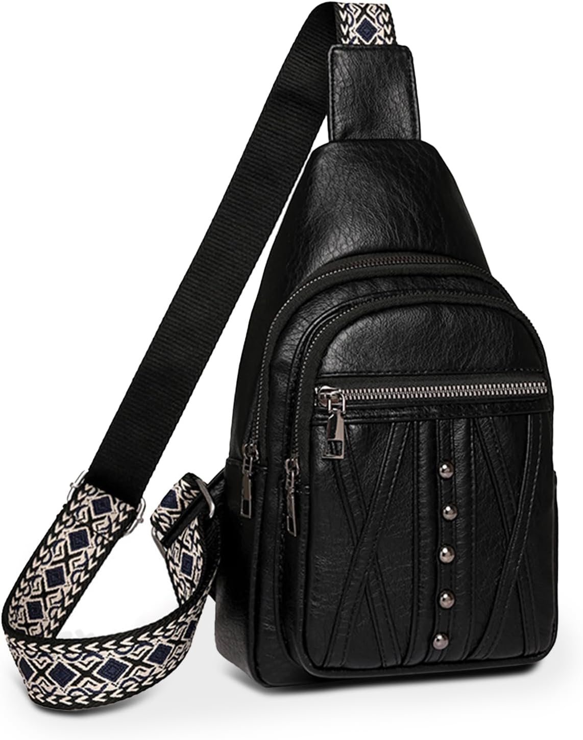 Relang Sling Bag for Women Crossbody, Leather Cross Body Fanny Packs for Women, Trendy Chest Bag for Travel and Daily Use