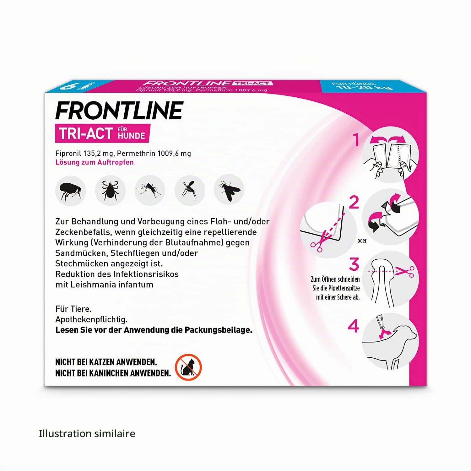 FRONTLINE TRI-ACT Chien M contre les tiques, les puces et les moustiques (10 à 20 kg)