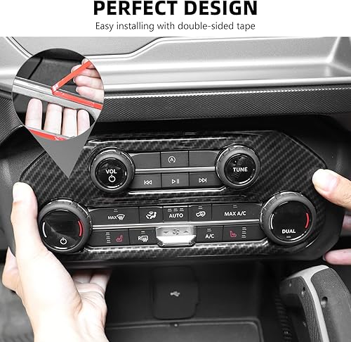 Miniatura 5 de RAZPOY Kit interior para Bronco 9 piezas, cubierta de panel de palanca de cambios, borde del volante, cubierta de manija interior de puerta