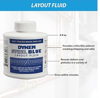 DYKEM Steel Blue Layout Fluid, 4 Oz, Metalworking, Marking, Scribing, 4 Fluid Ounces, 4 Ounces