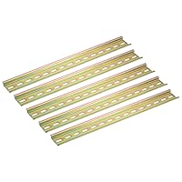 Vista 5 de MECCANIXITY Guía de montaje de hierro ranurado para riel DIN, 5 unidades, 8 pulgadas de largo, 1.378 in de ancho, 0.295 in de alto, tono bronce