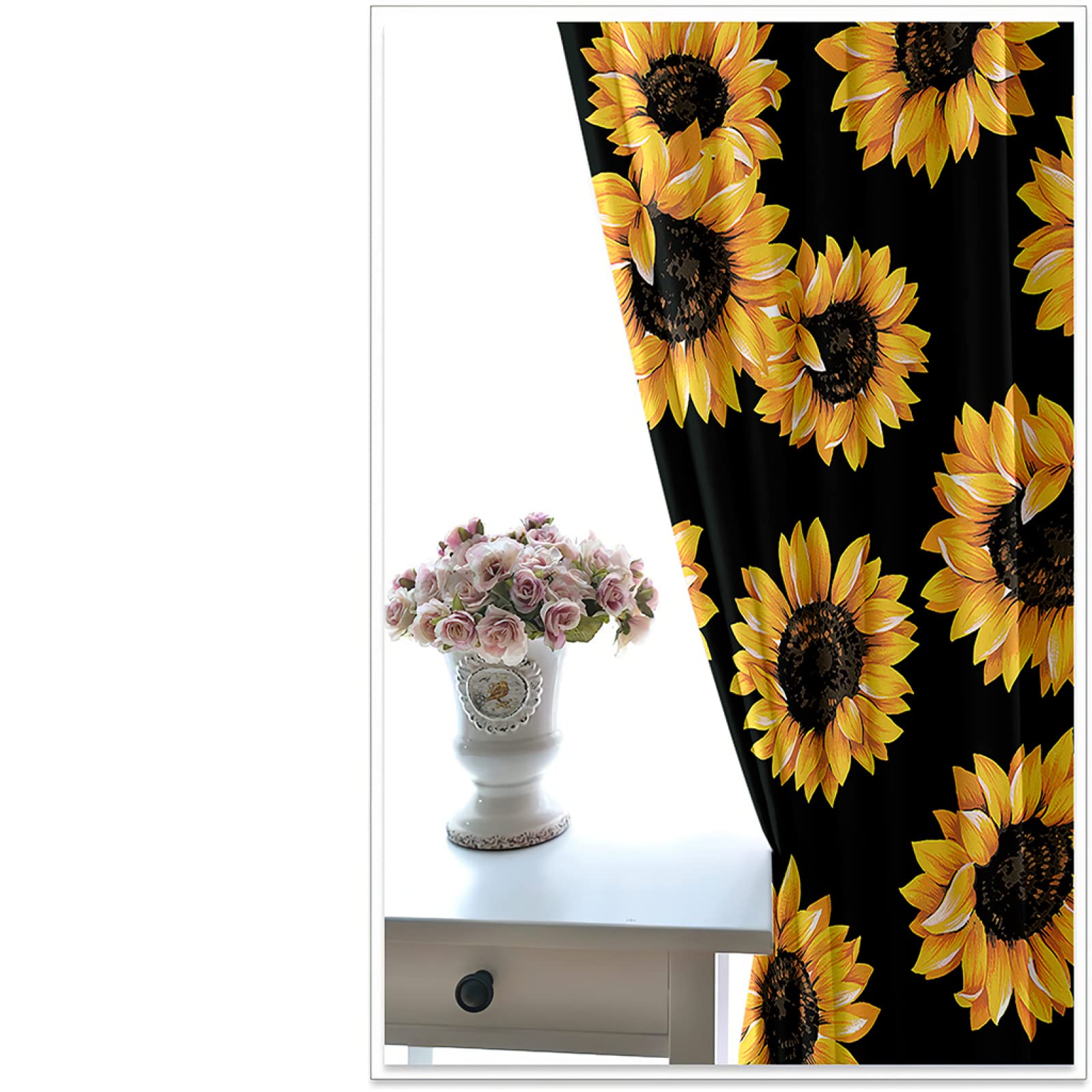 Vorhang Blickdicht Verdunklungsvorhänge Gardienen 2-SetBlume 150x166cm