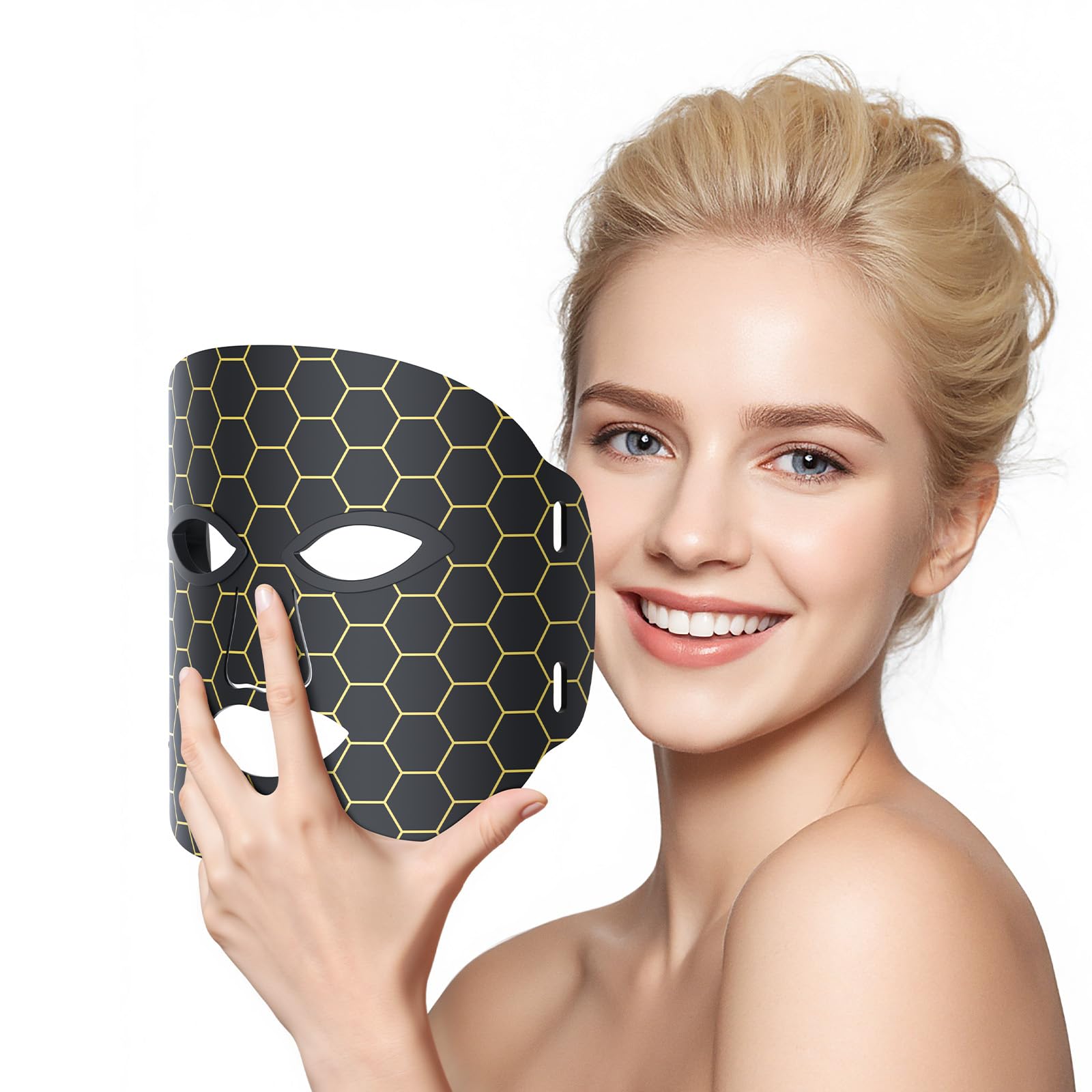 Red Light Therapy for Face Mask: 7 Colors LED Modes Skincare Facial with Timing Function fit for Home Travel Yoga - Portable 1.4 lb Lightweight as a Gift for Women Birthday Christmas Valentine's Day