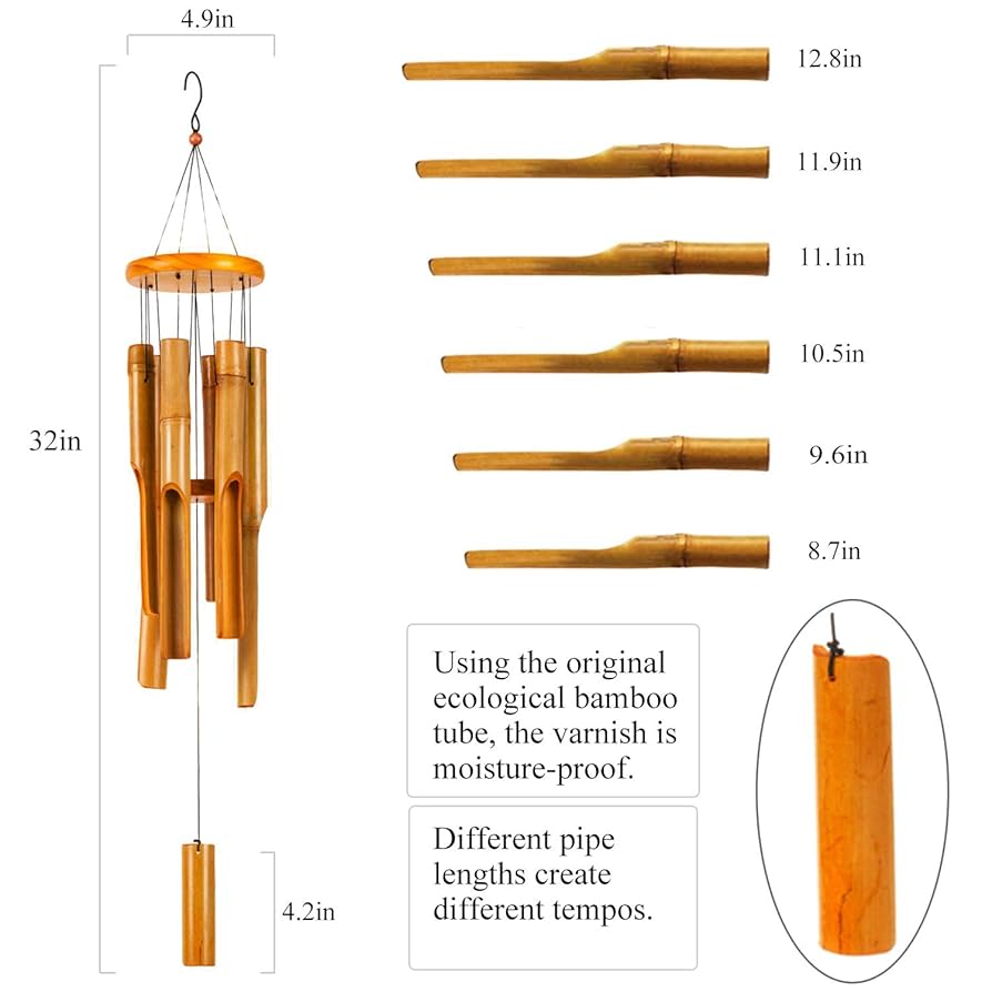竹のウインドチャイム Amazon.co.jp: 竹製ウィンドチャイム アウトドア ラージ、木製