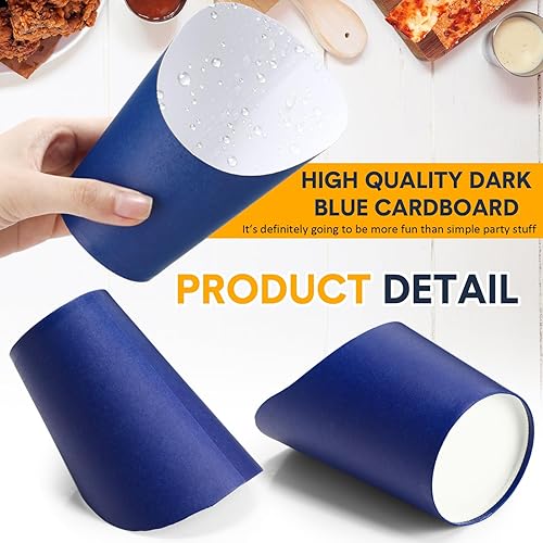 Vista 20 de Amyhill 200 unidades de soporte para papas fritas de 14 onzas, tazas de charcutería, desechables, para llevar, tazas francesas, cajas de papel Rosa
