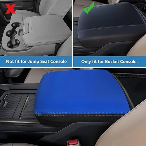 Miniatura 2 de Funda para reposabrazos de consola central adecuada para Dodge Ram 1500 2500 3500 2019-2023 con asiento de cubo, protector de piel antiarañazos