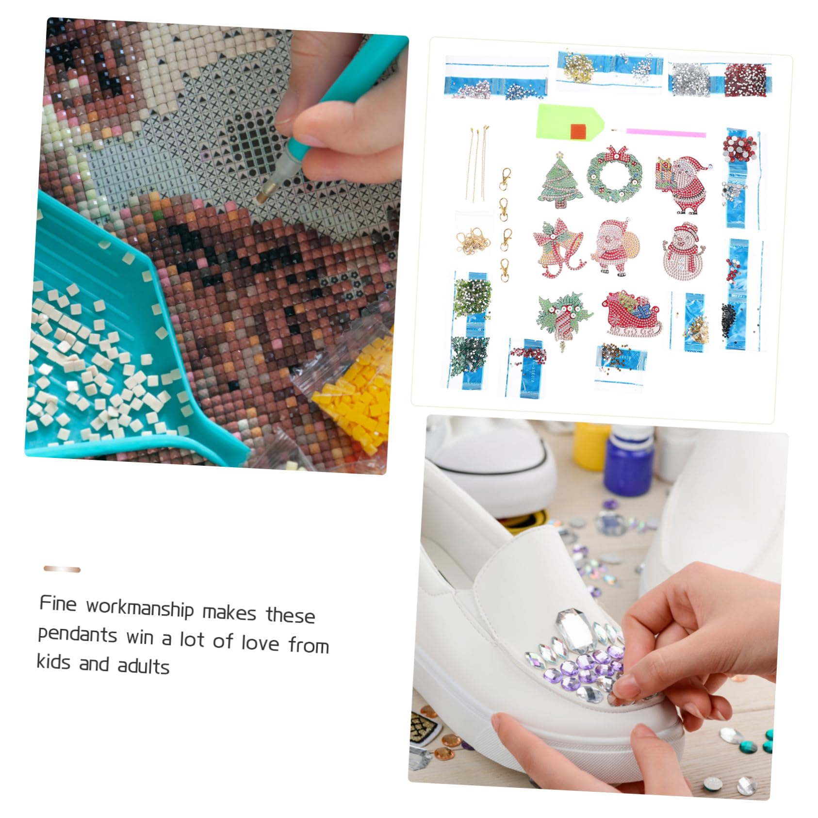 HOODANCOS 2sets Portachiavi Natalizi Decorativi Con Elementi Di Natale Kit Fai Da Te Con Pendente Forma Di Babbo Natale Per Regali e Decorazioni Feste