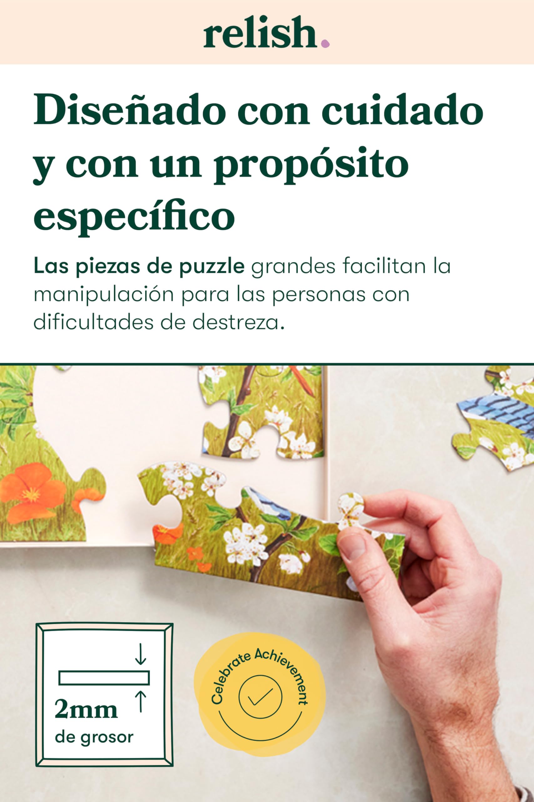 Relish Puzzle 13 Pezzi Grandi Per Adulti Con Demenza - Immagine Fiorita - Attività Per Anziani E Alzheimer