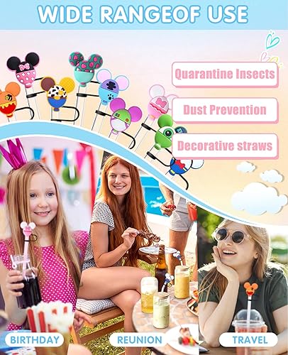 Miniatura 2 de Divertida tapa de popote compatible con Stanley para tazas de 40 onzas, 30 onzas, 20 onzas, juguete para niñas de 4 a 7 años, reutilizable,