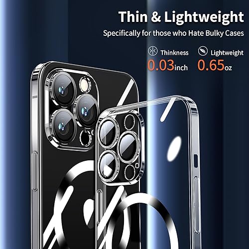 Miniatura 2 de Dataroad - Funda magnética delgada para iPhone 15 Pro Max de 6.7 pulgadas con protector de pantalla, compatible con MagSafe, funda de lujo para