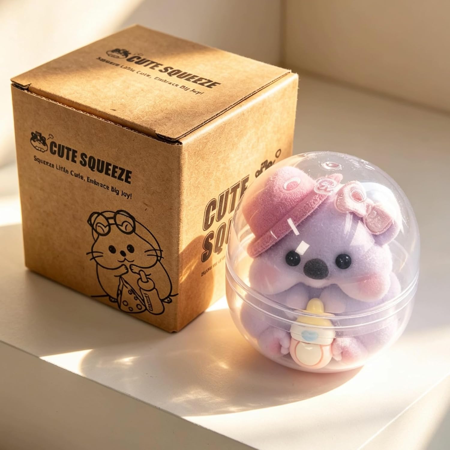 Handmade Taba Squishy Koala Toy - Realistic Silicone Fidget Toy, Ultra-Soft Mochi Sensory Gift for Kids & Girls, Cute Animal Anxiety Companion (Purplish-Gray)