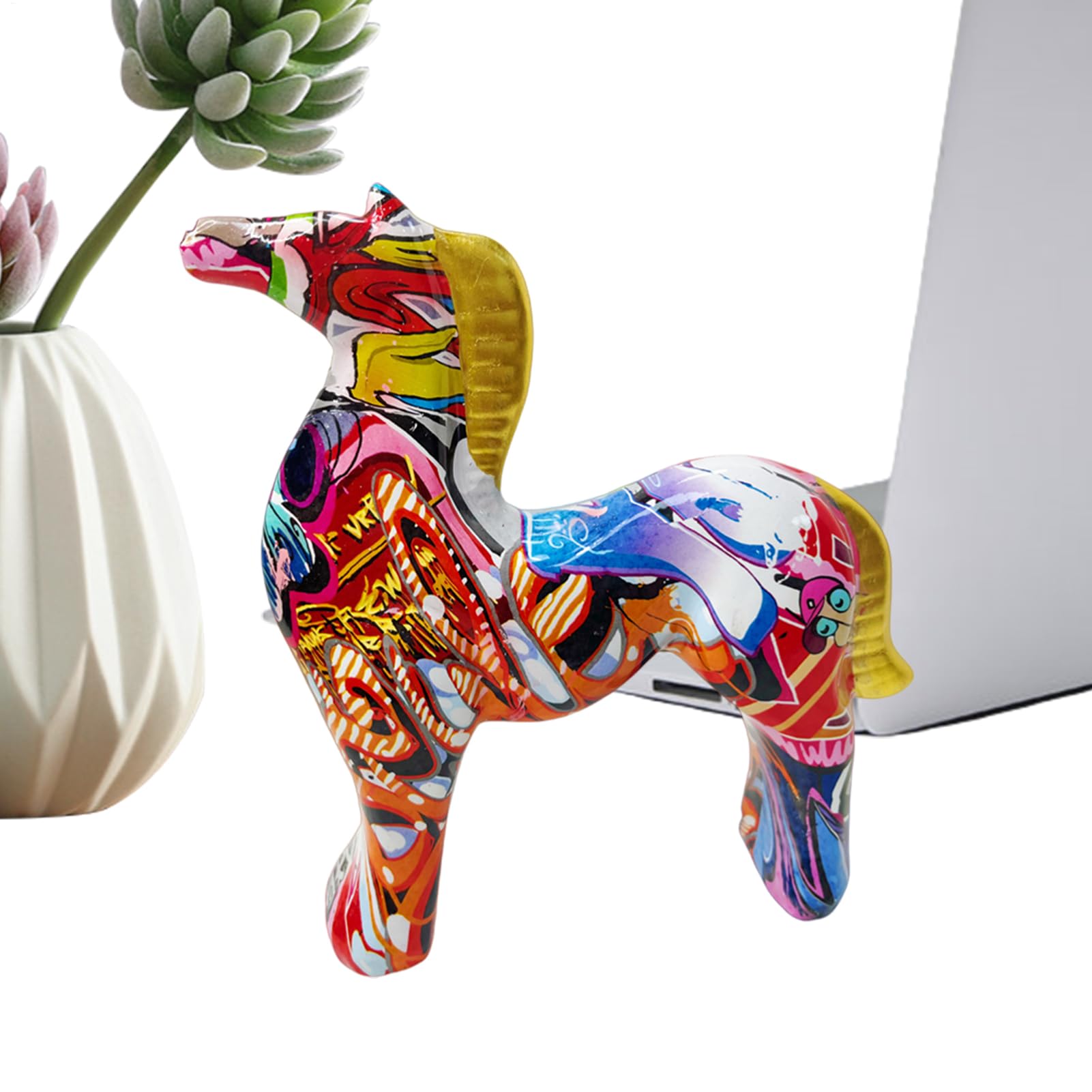 Statue équine en résine moderne pour la décoration de la maison contemporaine
