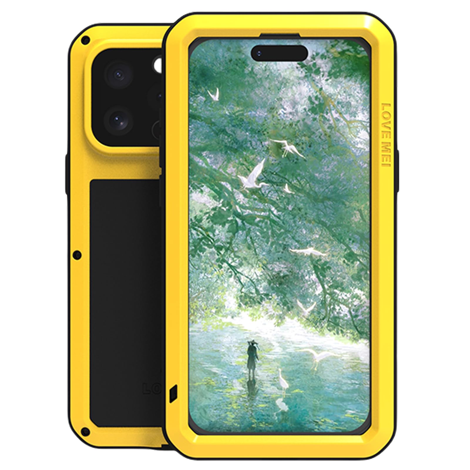 Shockproof for iPhone 16 Pro Max Case - Heavy-Duty Military-Grade Full Body Protection Cover for iPhone 16 Pro Max, Metal Bumper Frame Tempered Glass