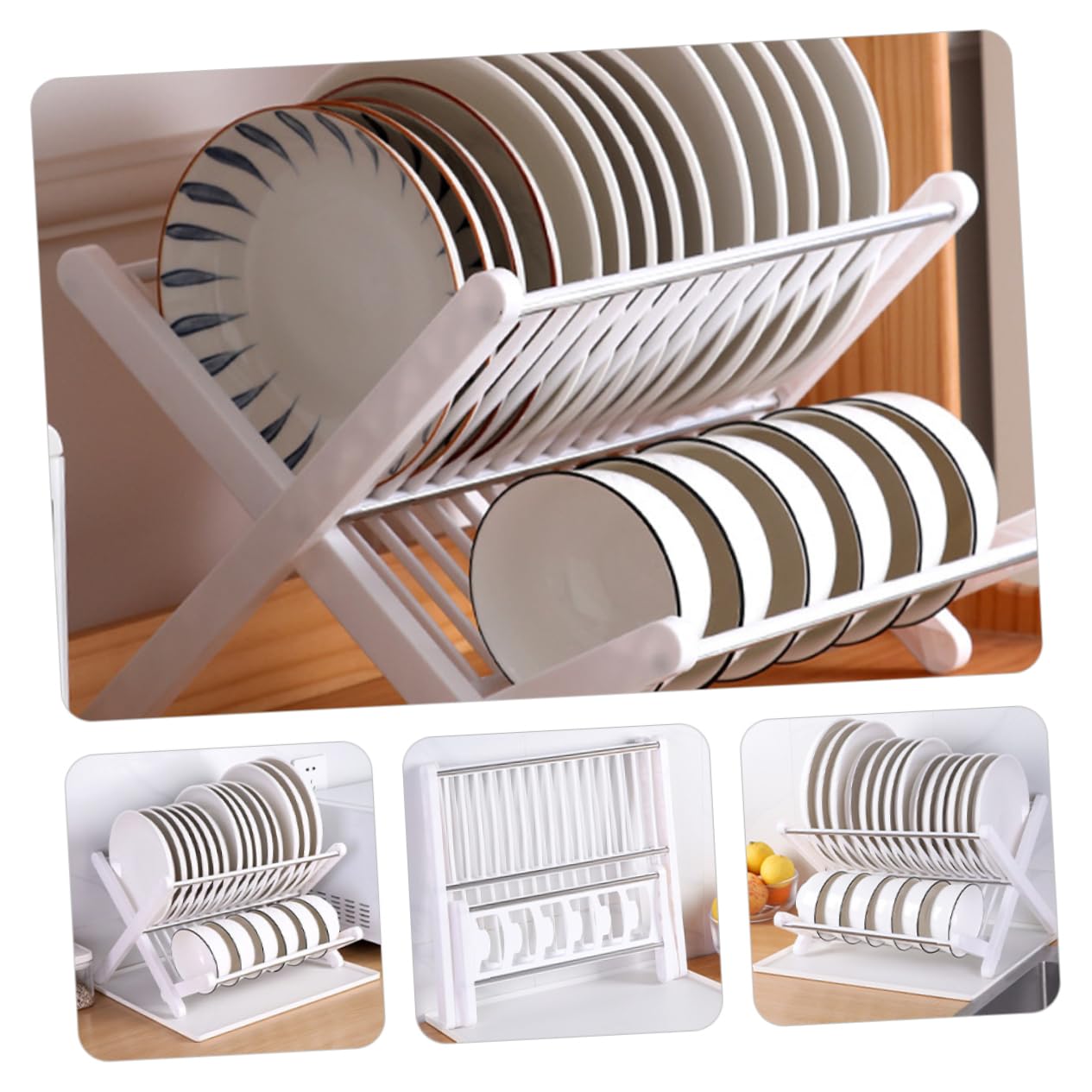Égouttoir À Vaisselle Pliable Pour Cuisine Égouttoir À Vaisselle Pliable Plateau D'égouttage Blanc Capacité Organisez Votre Cuisine