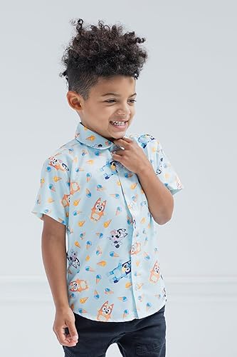 Miniatura 6 de Bluey Camisa de vestir hawaiana con botones de Bingo para niños pequeños y grandes