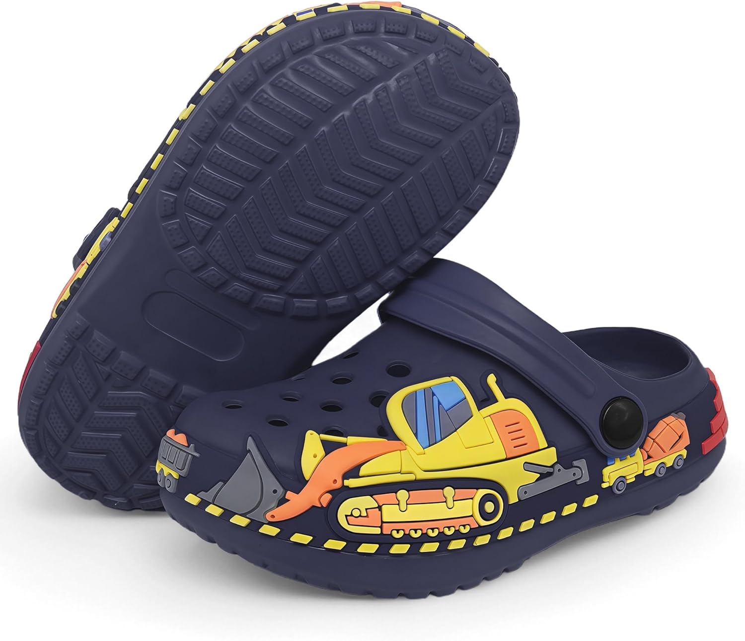 Toddler Girls Boys Clogs Cute Cartoon Front Loader Pattern Garden Clogs Children Little Kids Slip on Slides Sandals Slippers Indoor Outdoor Shower Beach Pool Water Shoes 6 Toddler Deepblue image 6 of 6 B0FSSJ4FFP