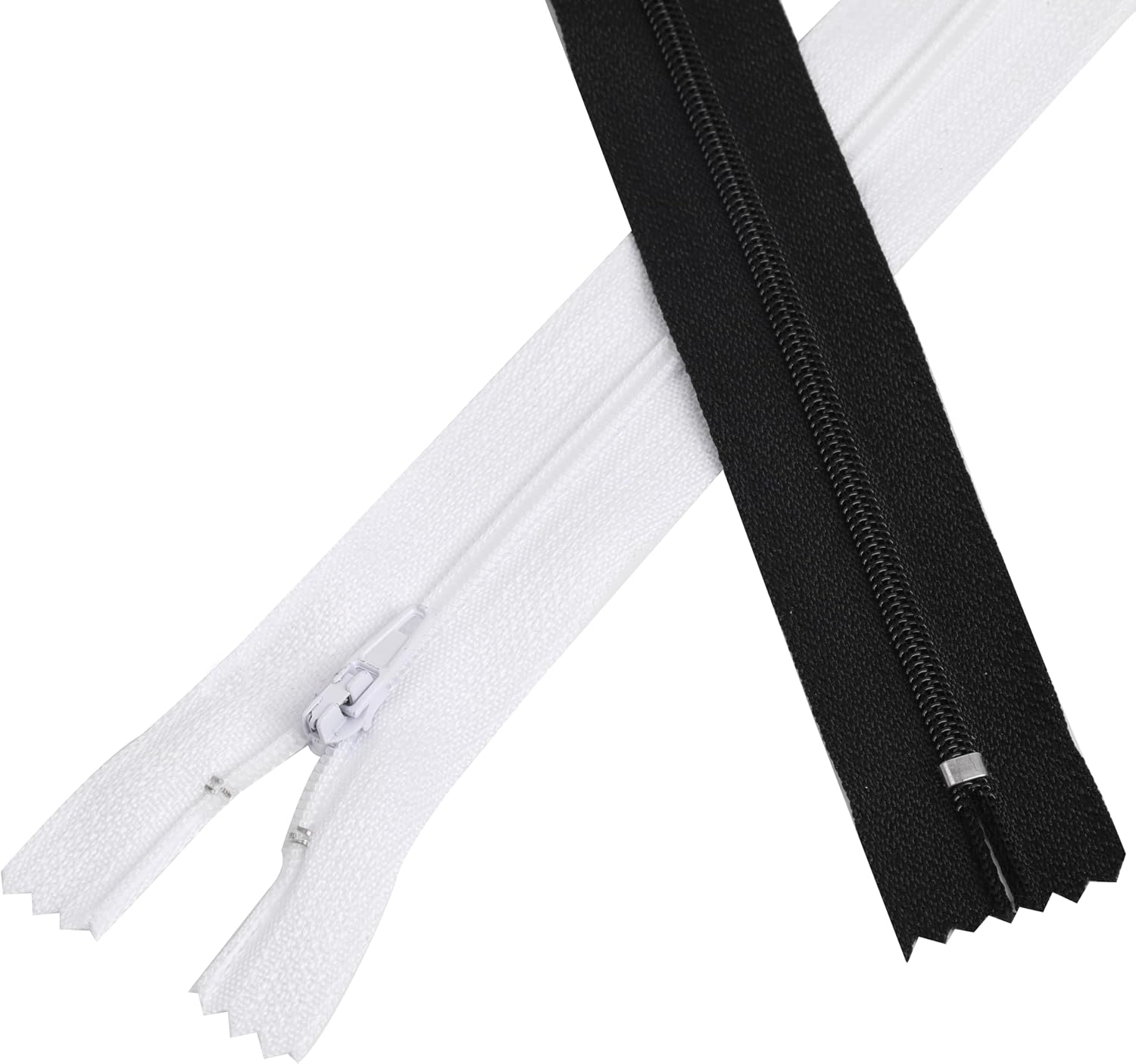 YAKA 60pcs 20 Inch Black & White Nylon Coil Zippers Sewing Zippers Bulk for Tailor Sewing Bags Garment Crafts DIY Accessories