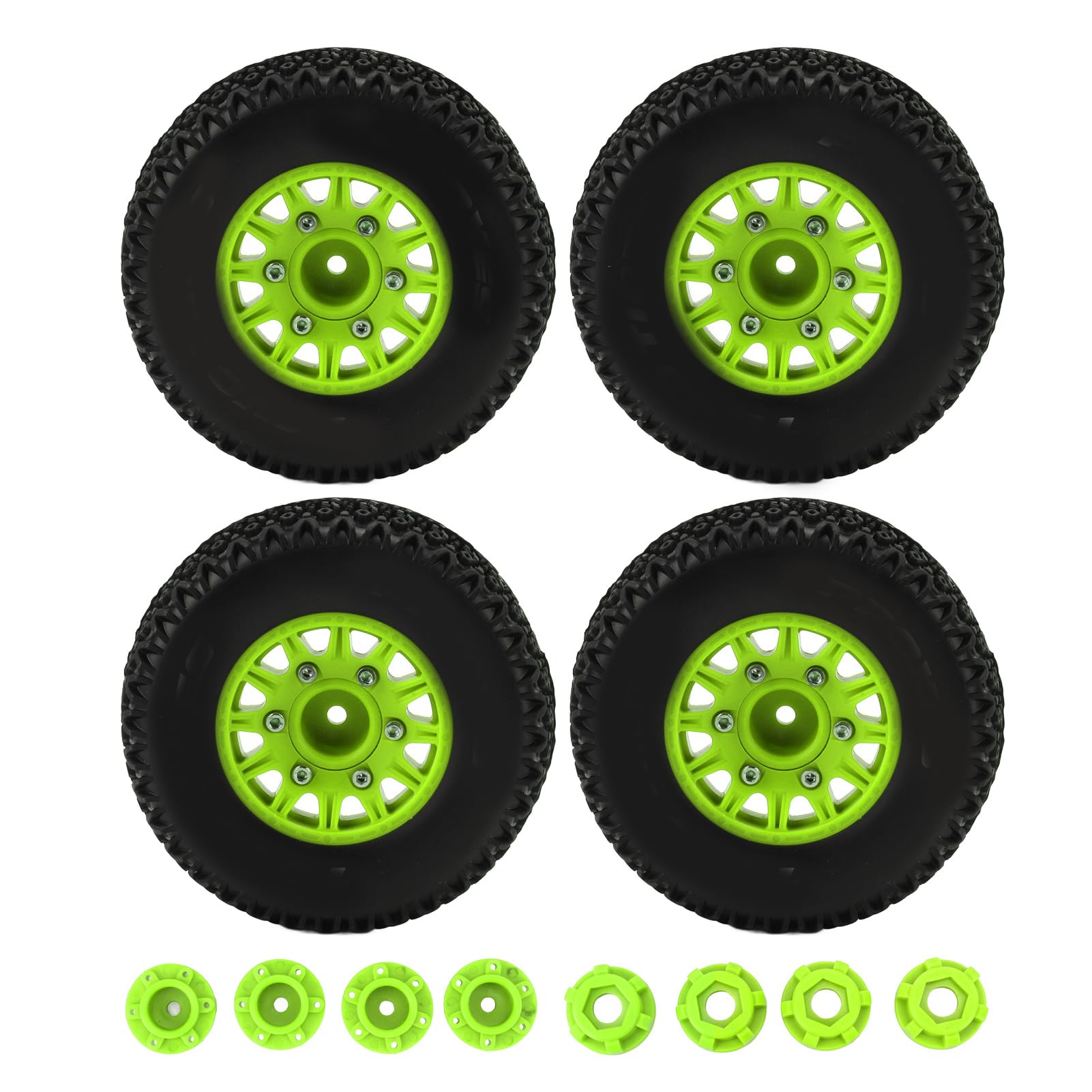 pour / 10 Rc Rc Pneus de Camion de Parcours pour Senton pour Slash 12 Mm 14 Mm 17 Hex Pneus Vert a Amorti (Green)