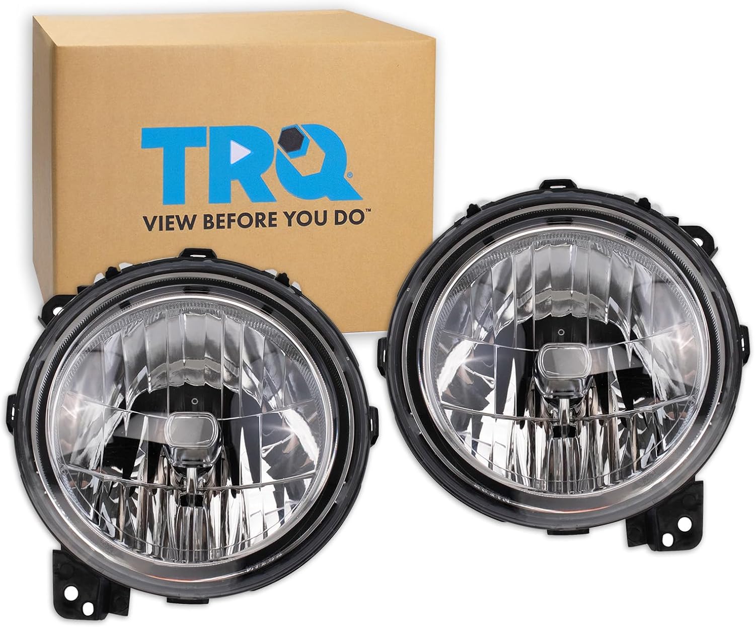 TRQ 2-Piece Halogen Headlight Assembly Set for Jeep Gladiator (Driver & Passenger)