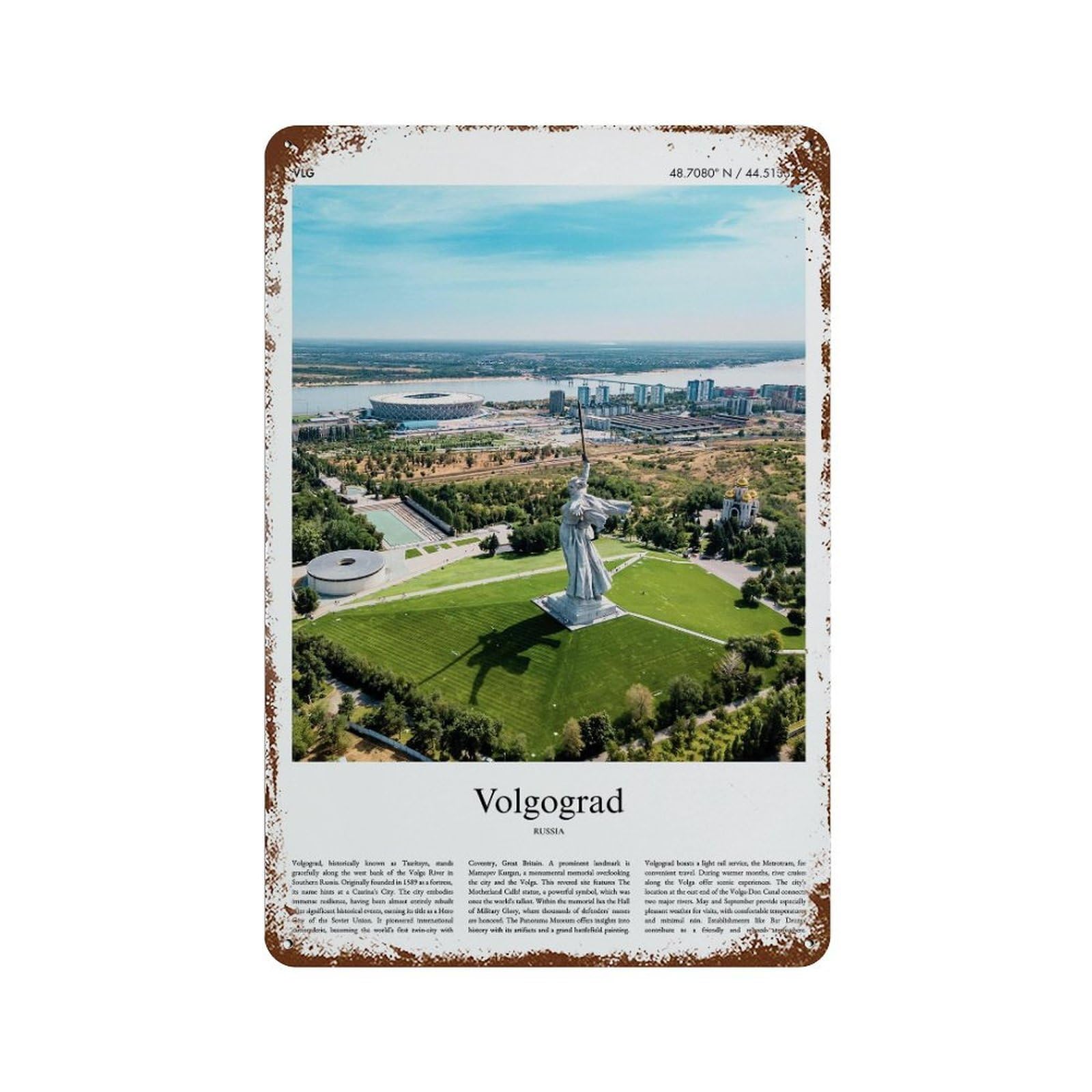 xiaoxiaoshen Volgograd Russia City Scenery Wall Decor Art Metal Tin Poster Modern Home Decor Art Home Bar Shop Decorations Vintage Sign 30x20cm