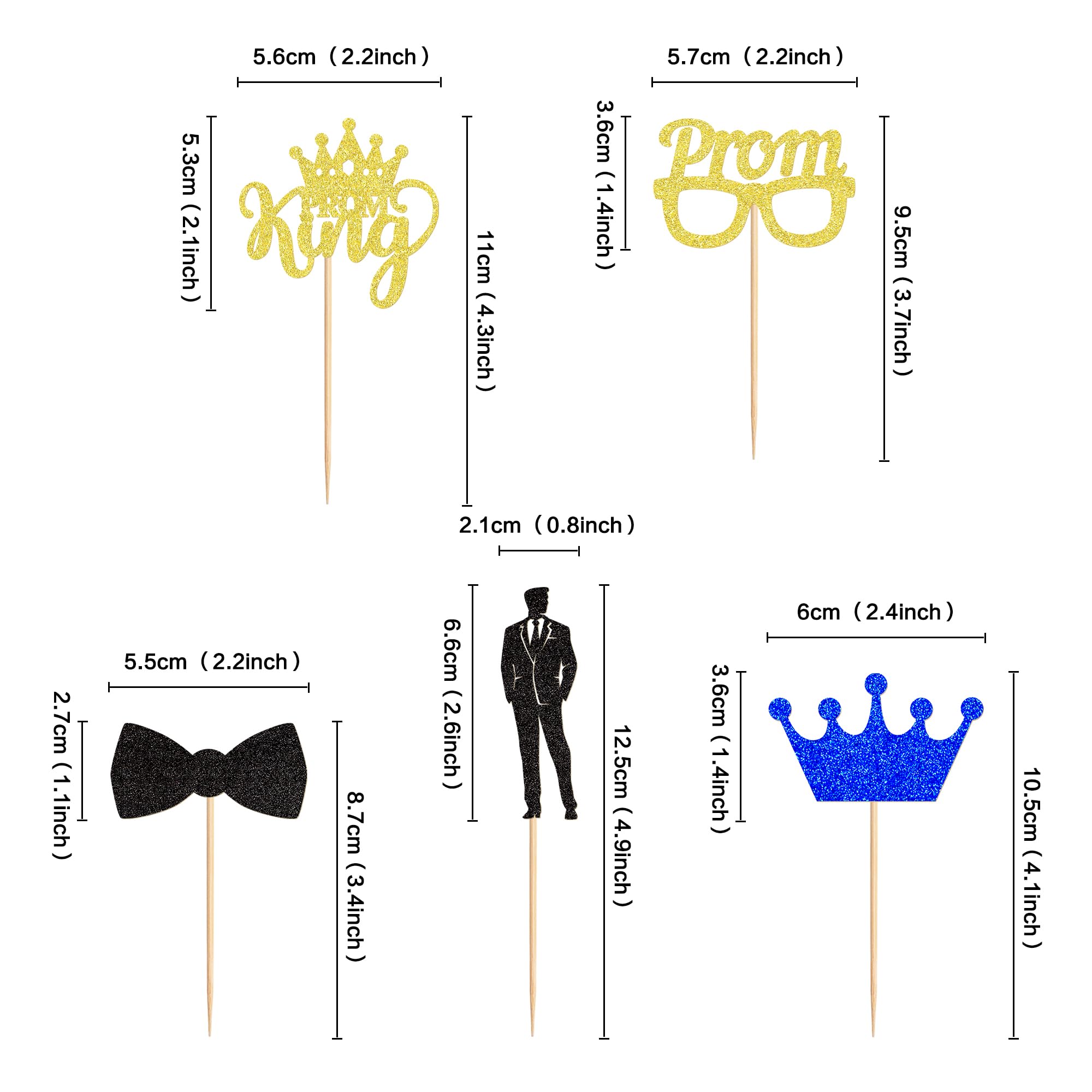 Ercadio 30pcs Prom Cupcake Topper 2025 Prom King Graduation Cupcake 2025 Grad Decorations Class of 2025 College Graduation Decorations Prom Party Decorations