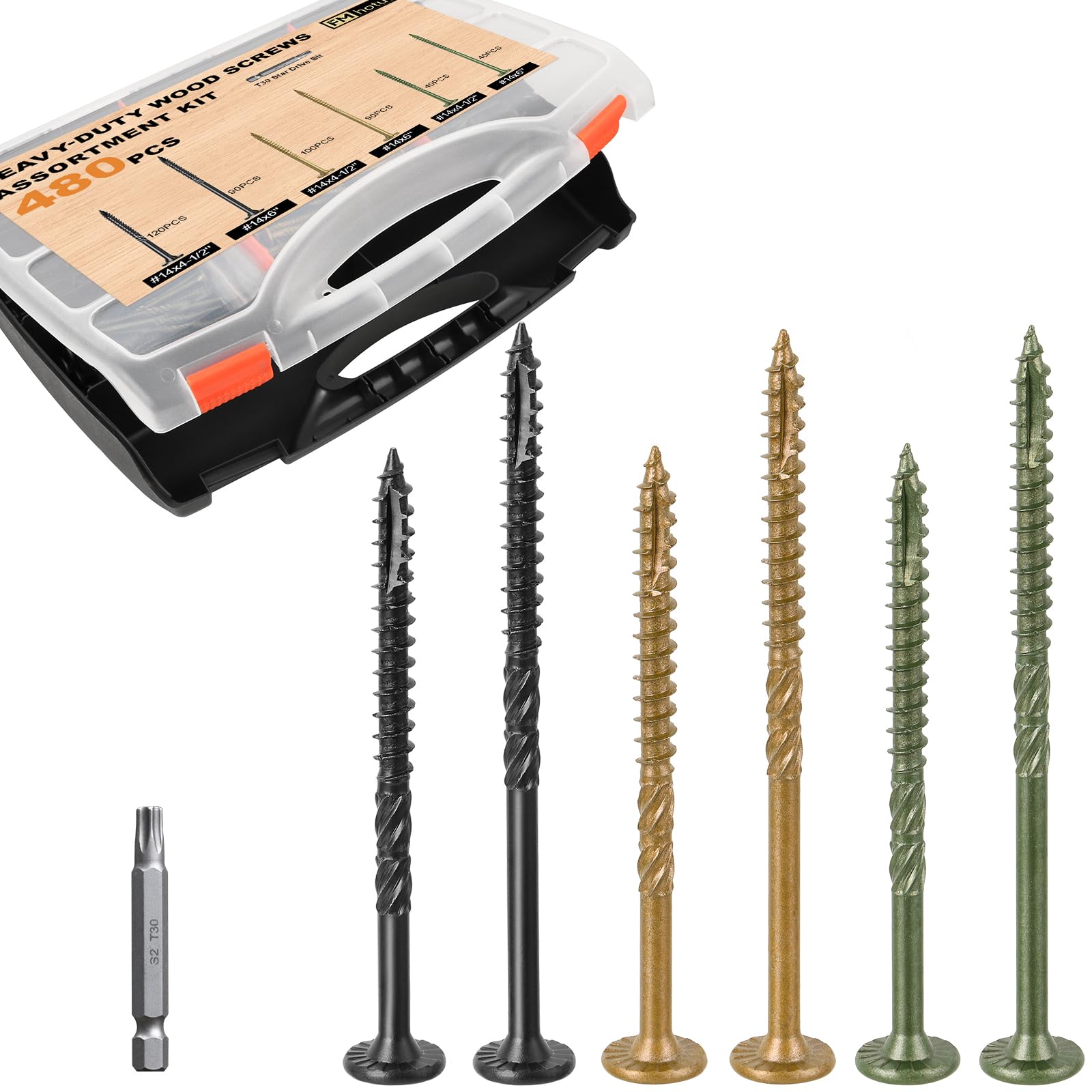 Heavy-Duty Wood Screws - 50 Pack -17