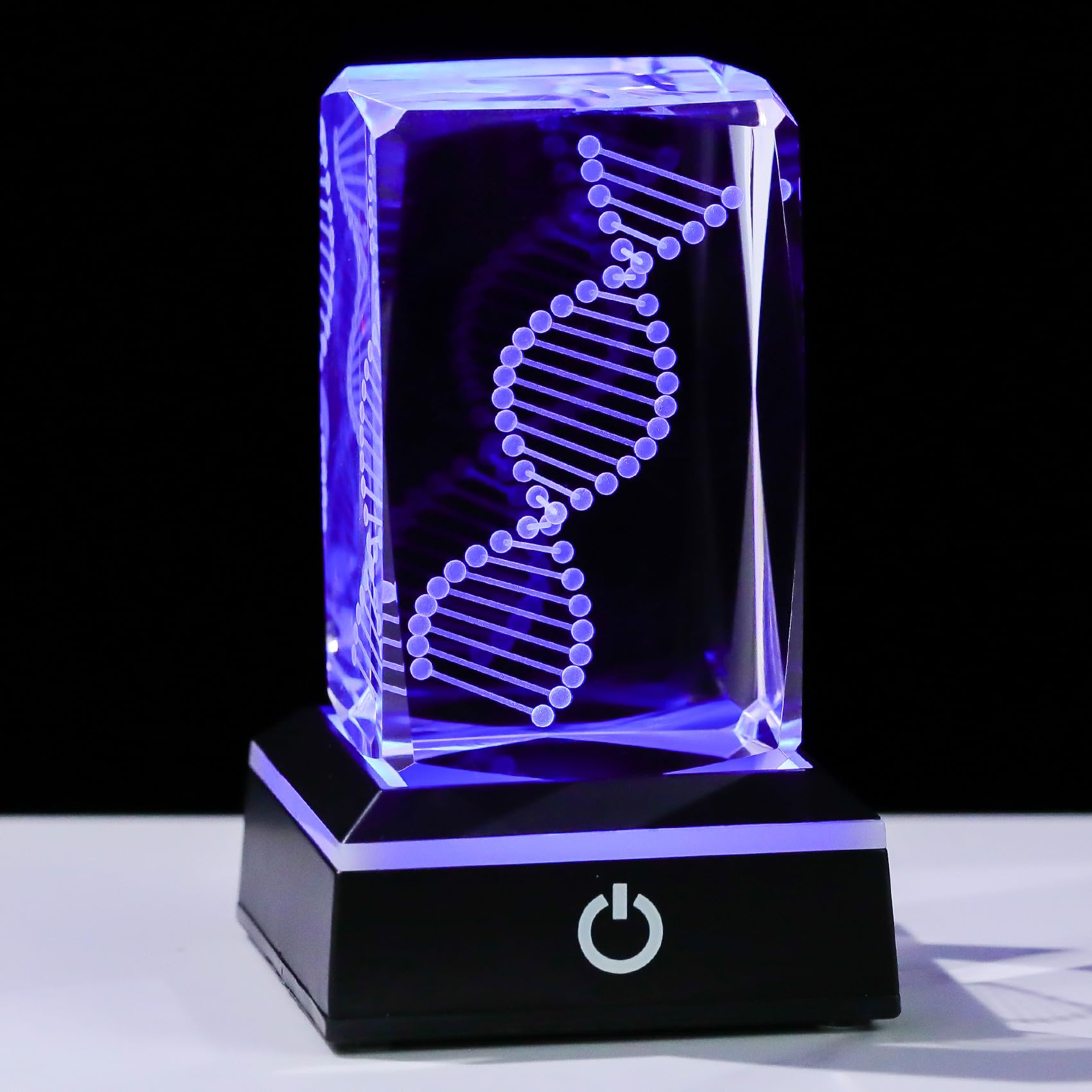 Movdyka 3D Crystal DNA Model Helix Desk Decor Night Light Gift for Teachers