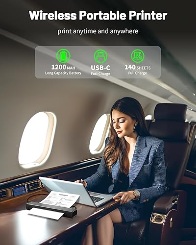 Miniatura 8 de Itari M08F - Impresora portátil de plantillas de transferencia de tatuajes, máquina de tatuaje inalámbrica con 1 funda, impresora Bluetooth Stencial