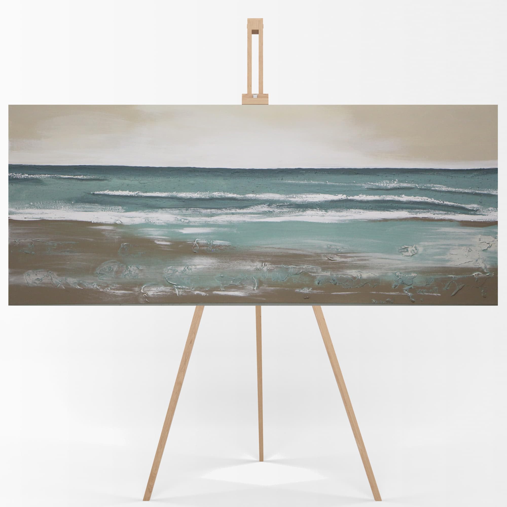 la fabrica del cuadro ®, Cuadro en Lienzo 100% Pintado a Mano, Pintura al Óleo con Relieve, Arte Moderno, Ideal para Salón, Dormitorio y Decoración de Paredes. (60x150, OR 123)