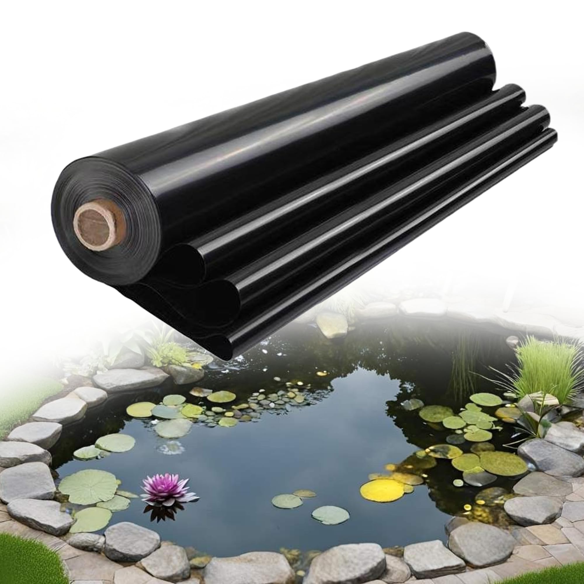 Bache bassin poisson exterieur jardin flexible noir pour fontaine cascade koï