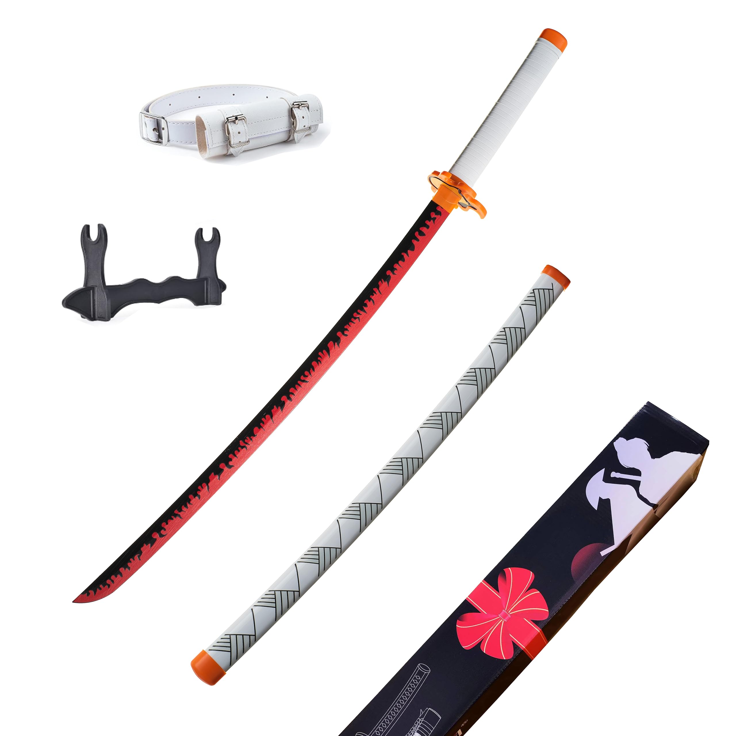 JIHPEN sword.New! Demon Slayer Sword. About 41 in. with Display Stand and Belt. Hashira Pillars & Protagonist Katana for Cosplay Purpose. Various Styles Available