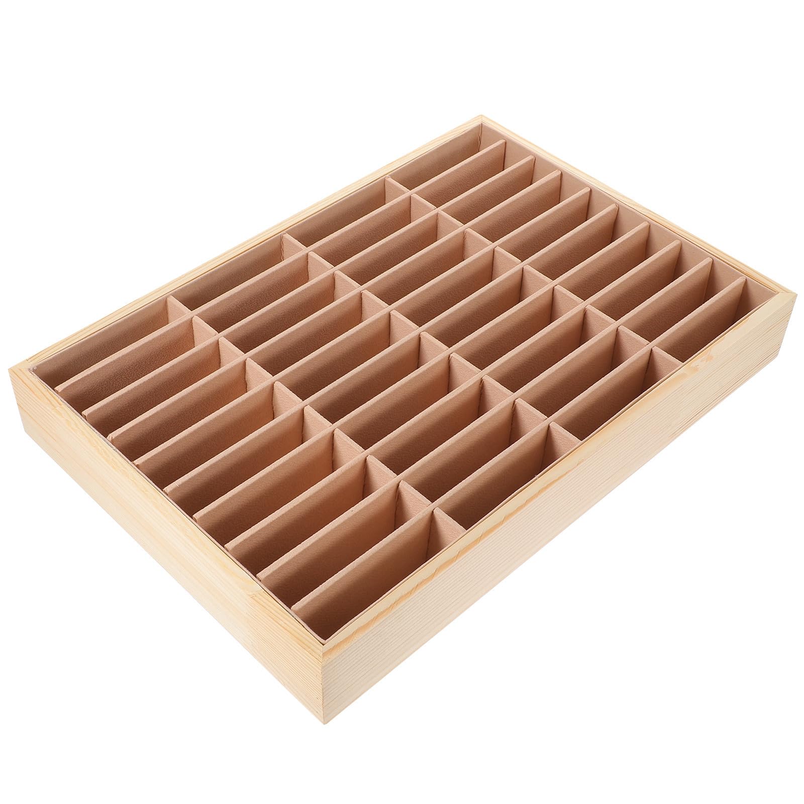 Plateau à Bijoux en Bois 40 Compartiments, Rangement et Présentation