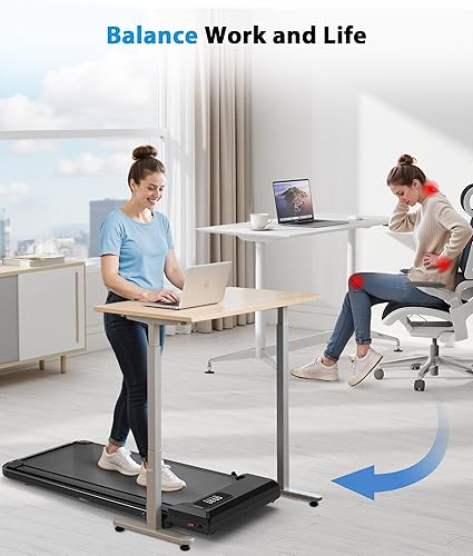 Miniatura 9 de CIIHI Walking Pad Treadmill with Incline - 8% Incline Walking Pad with Handle Bar - Foldable Under Desk Treadmill for Home with 300 Lbs Capacity -