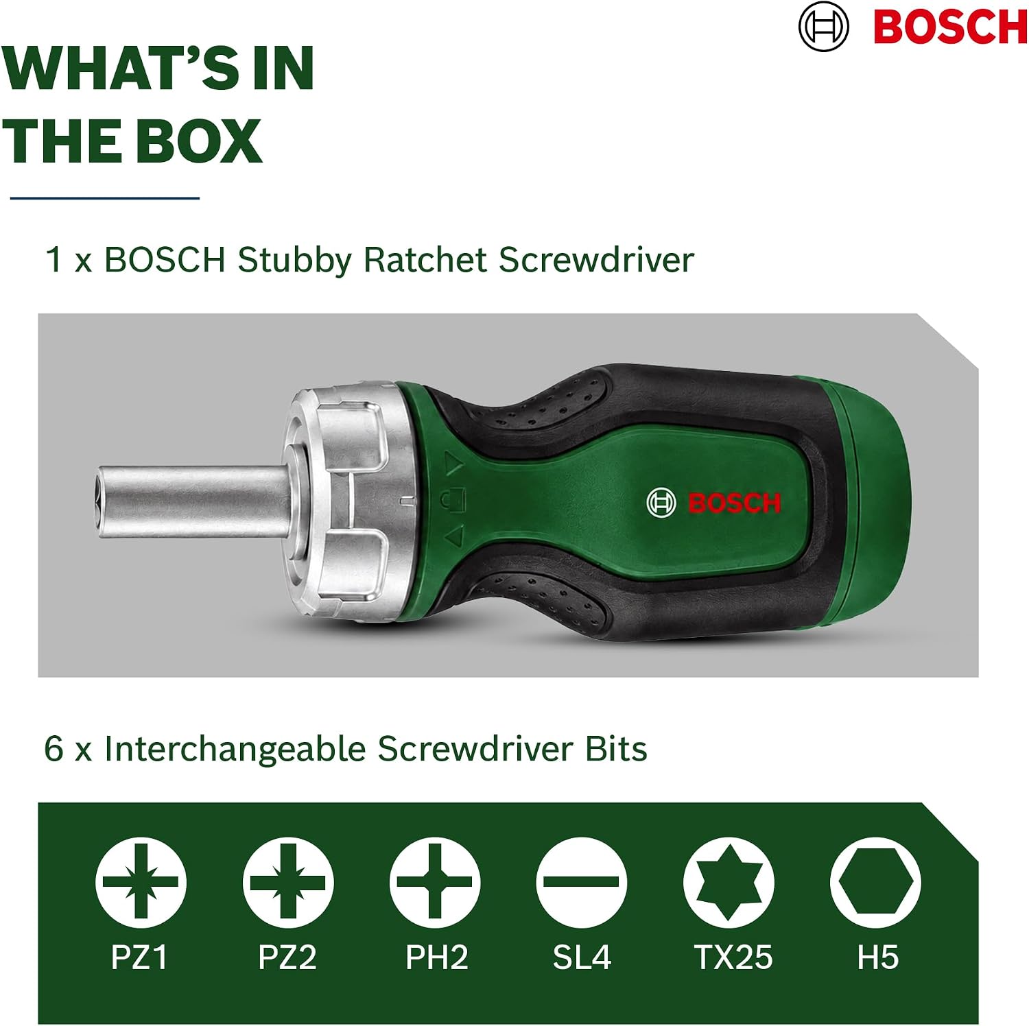 Bosch Cırcırlı Tornavida Değiştirilebilir 6 Uçlu (Set 1)