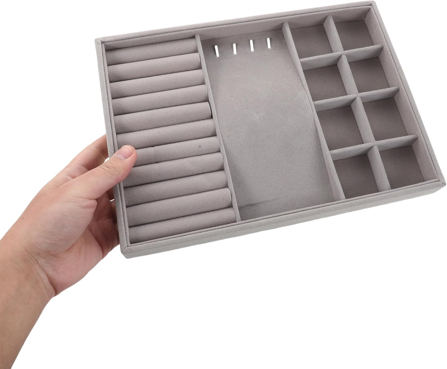 KOMBIUDA 2 Pack Velvet Jewelry Organizer Trays for Drawer Storage image 4