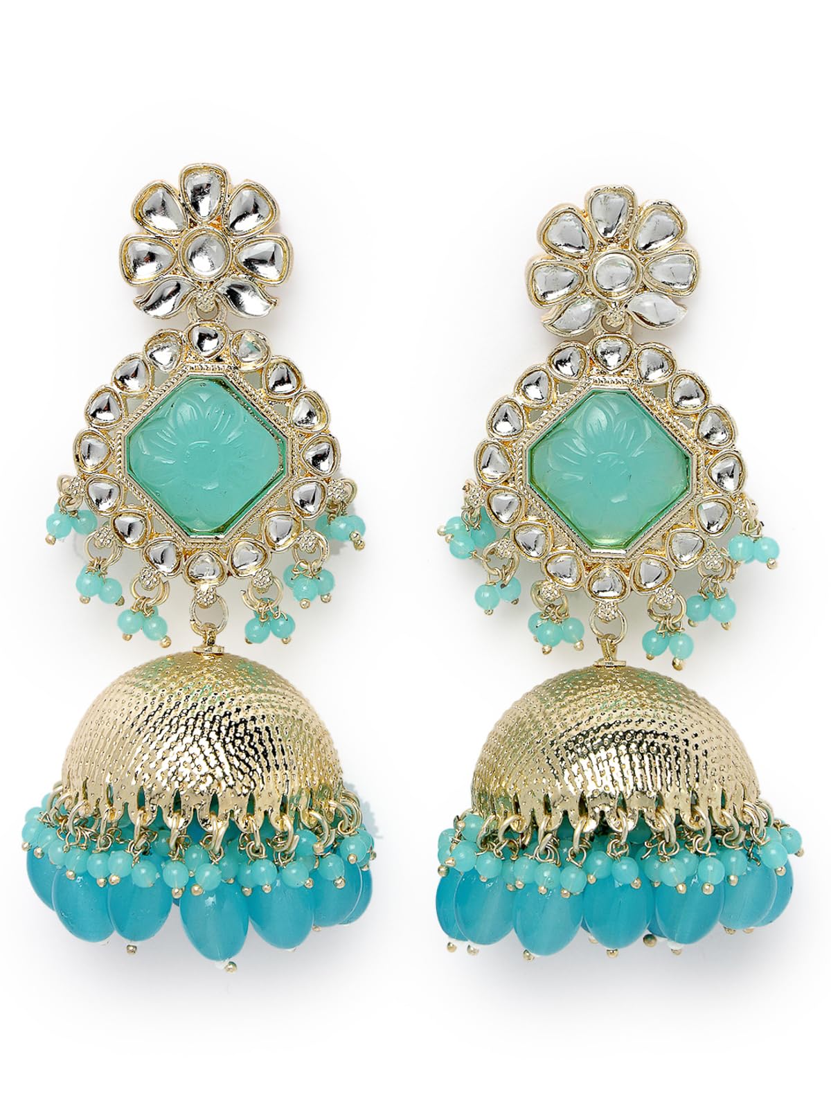 Studio Sukkhi Classical Gold Plated Blue Kundan Studded Jhumka/Jhumki Earrings For Women And Girls (E105752) (B0CPLZGCR9) Amazon Price History, Amazon Price Tracker
