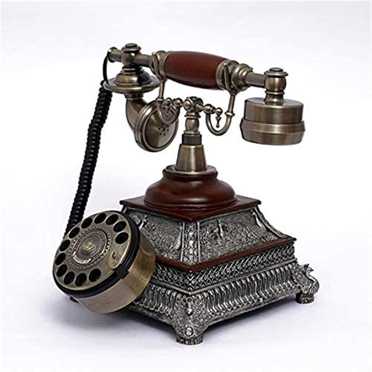 Retro Decorative Phone Retro Old Fashioned with Classic Metal Bell Rotary Dial Telephone Classic Corded Retro Antique Landline Phones