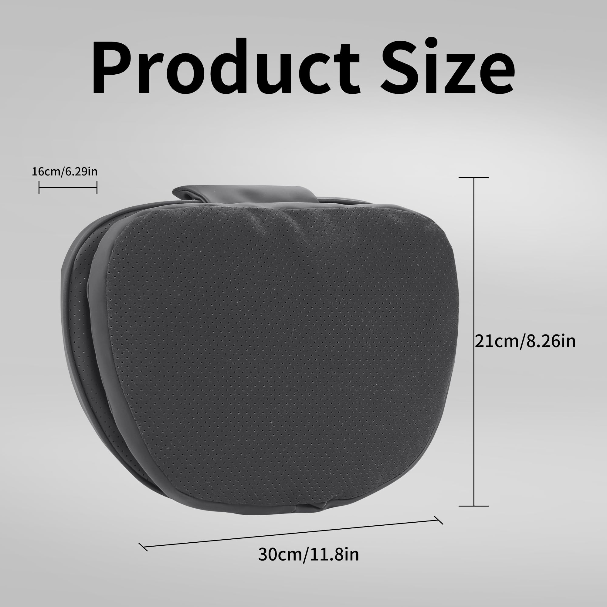 Coussin Appui-Tête Voiture Soutien Cervical Double, Repose Tete Cervicales pour Siège de Conduite, Oreillers de Cou pour Nuque en Voiture pour Conduite, Noir, 1 Pack