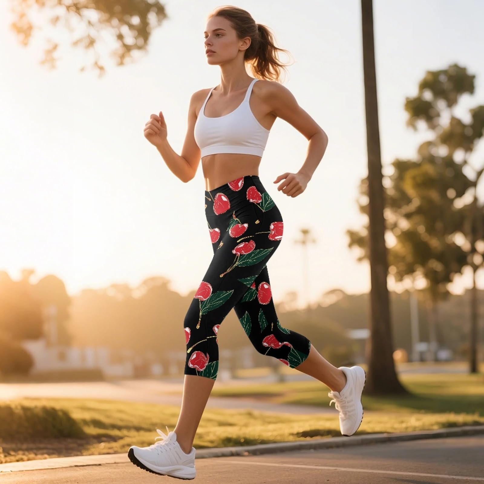 Amzbeauty Leggings para mujer, pantalones de yoga de cintura alta con bolsillos, leggings capri para mujer