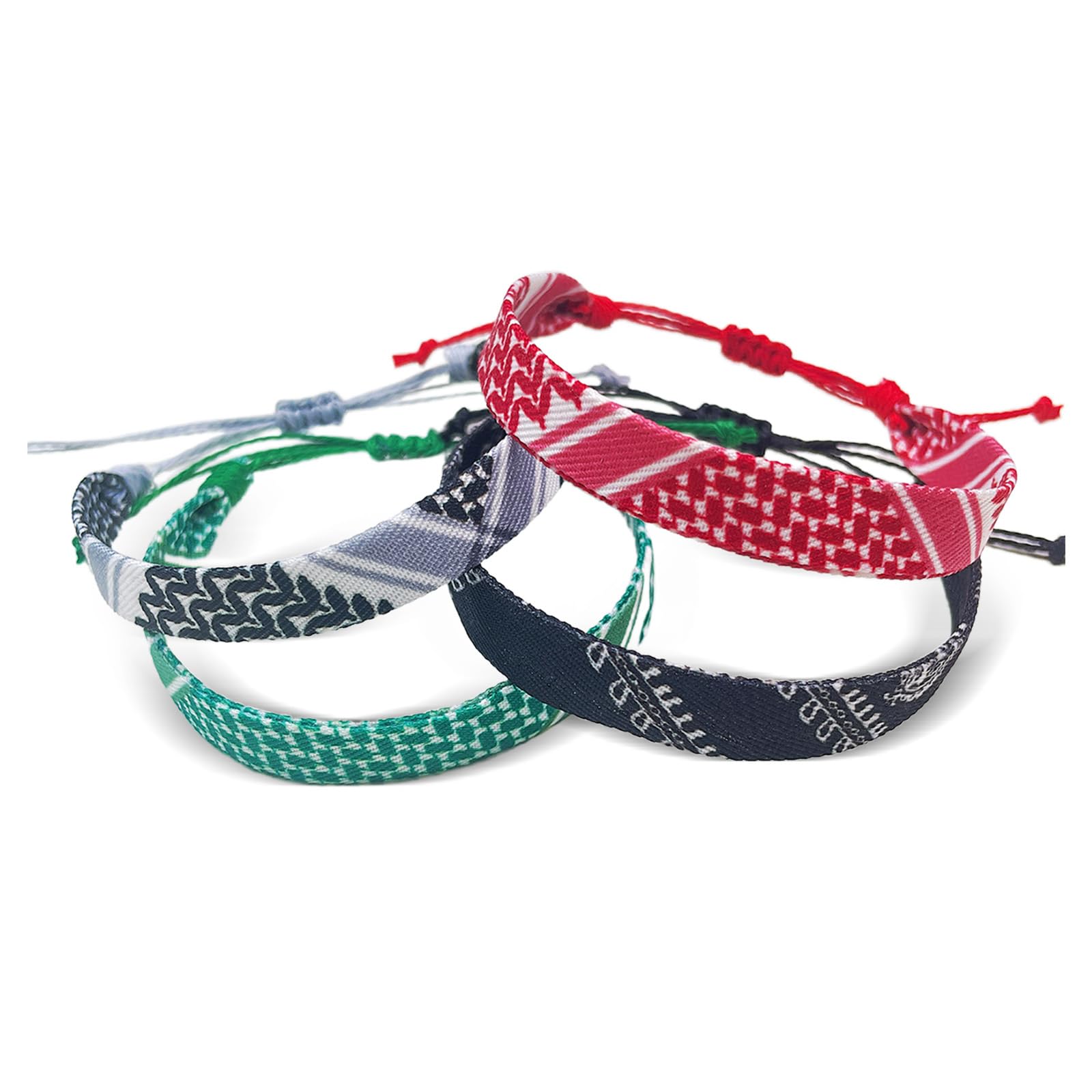 Long tiantian Keffiyeh Bracelet Palestine USA Bracelet Country Flag Bracelet Tibetan Wrist Wrap Bracelet Boho Rope Bracelet Boho Jewelry for Women Men Trendy Stuff