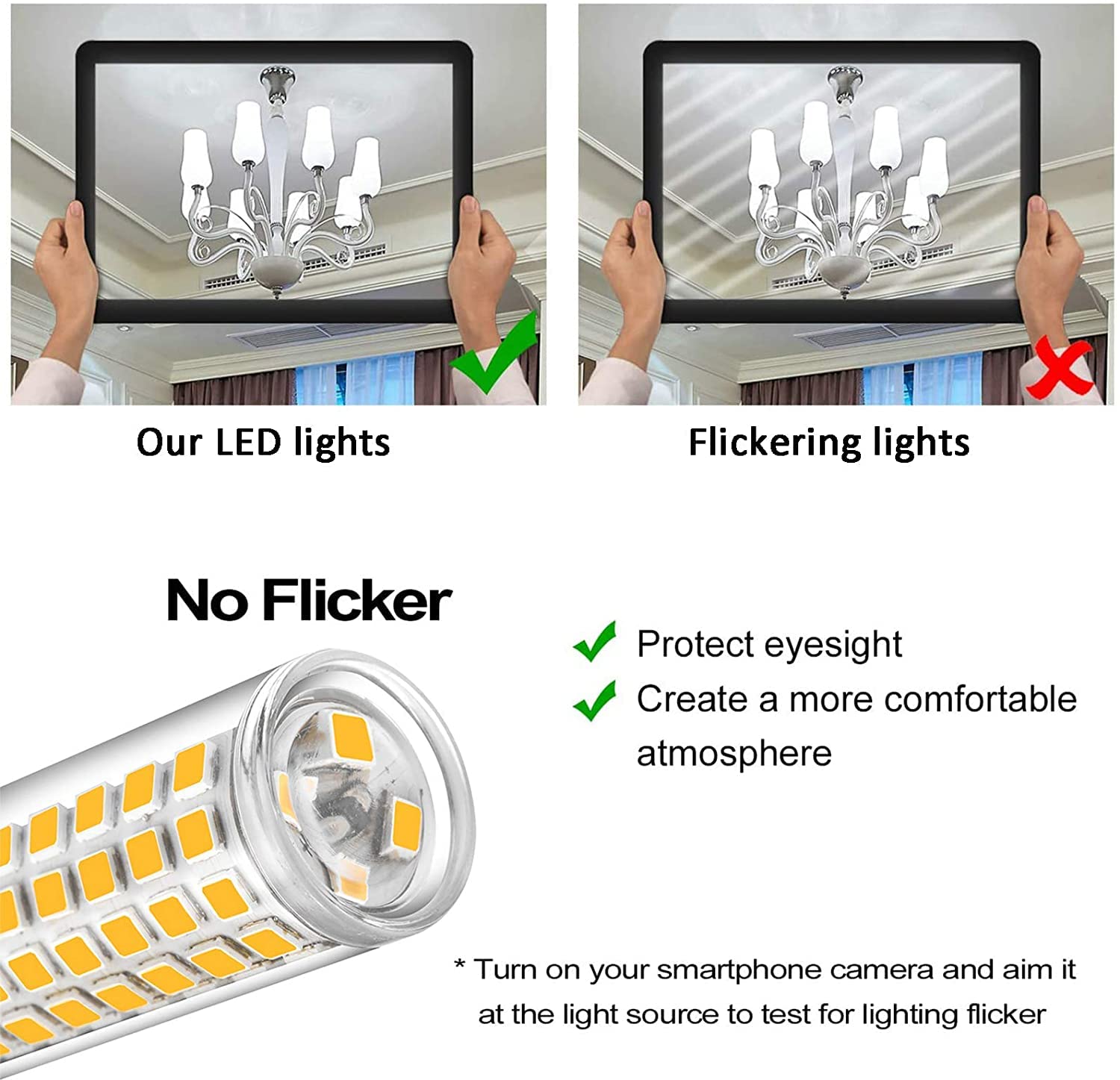 E14 Lampadina LED Dimmerabile 10W 104LED Perline 1000LM 2835SMD Lampadine a LED per mais 220V senza sfarfallio, angolo del fascio 360° per lampadari a LED Illuminazione domestica,Warm white,10 Pack